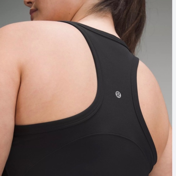 Lululemon Black Racerback Tank Top  Size 12 Built-In Bra Support Coolmax Lycra® - Picture 1 of 8